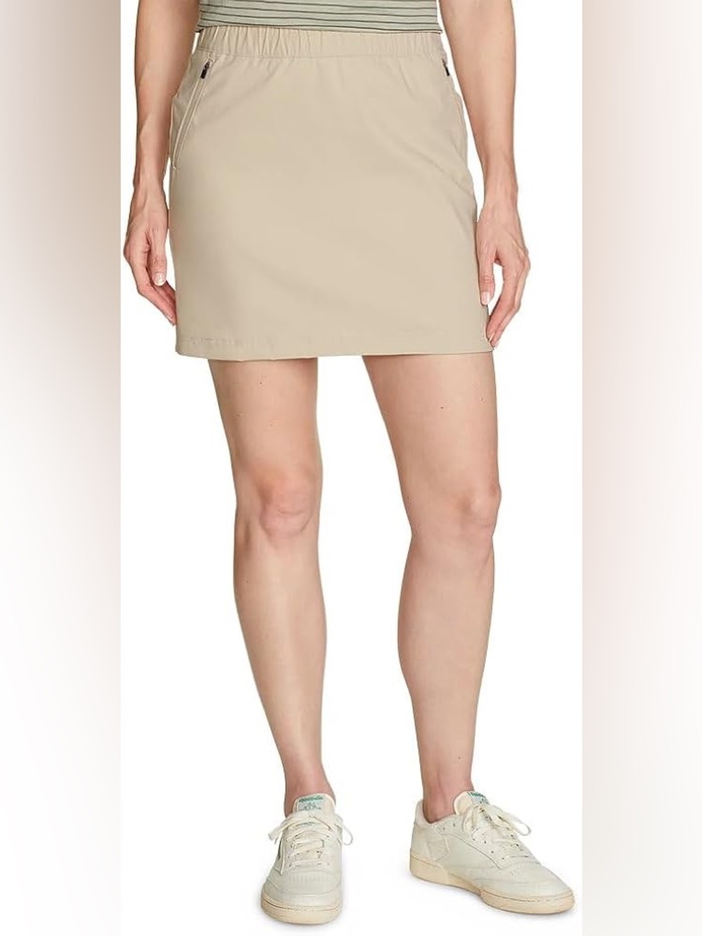 Eddie Bauer Travex Skort Size 8 Khaki Tan Stretch Active Hiking Travel Skort